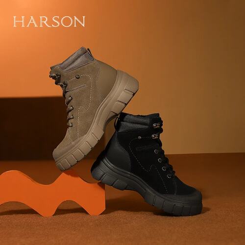 HARSON哈森24冬季新品厚底绑带潮酷女靴HA241602 - 封面