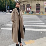 双排中长款加棉黑色毛呢外套女冬2022新款赫本风女神范加厚呢大衣，女装毛呢外套，浙宝267
