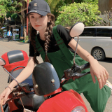 现货22年春季新款背带裤女两件套223C17背带裤P85TP30K168，女装连体裤，浙宝267