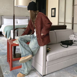 大货已出23年冬季新款加厚圈圈呢子大衣外套女267-6197P155控218图片