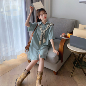 2023年夏季条纹披肩牛仔连衣裙女267-6115P115控168图片