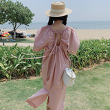 23年夏季后背抽绳连衣裙女2676095P120178，女装连衣裙，浙宝267