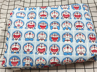 卡通布料细帆布印花手工diy面料沙发套布料包包宿舍桌布可爱猫脸