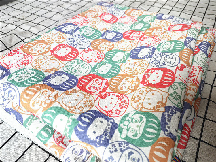 卡通布料细帆布印花手工diy面料沙发套布料包包宿舍桌布达摩财猫,居家布艺,海绵垫/布料/面料/手工diy,淘宝优惠券,粉丝福利购,淘宝优惠卷