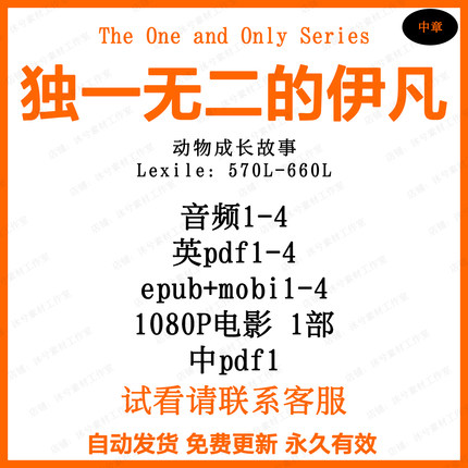 The One and Only Ivan独一无二的伊凡英文音频MP3电子磨耳朵听力