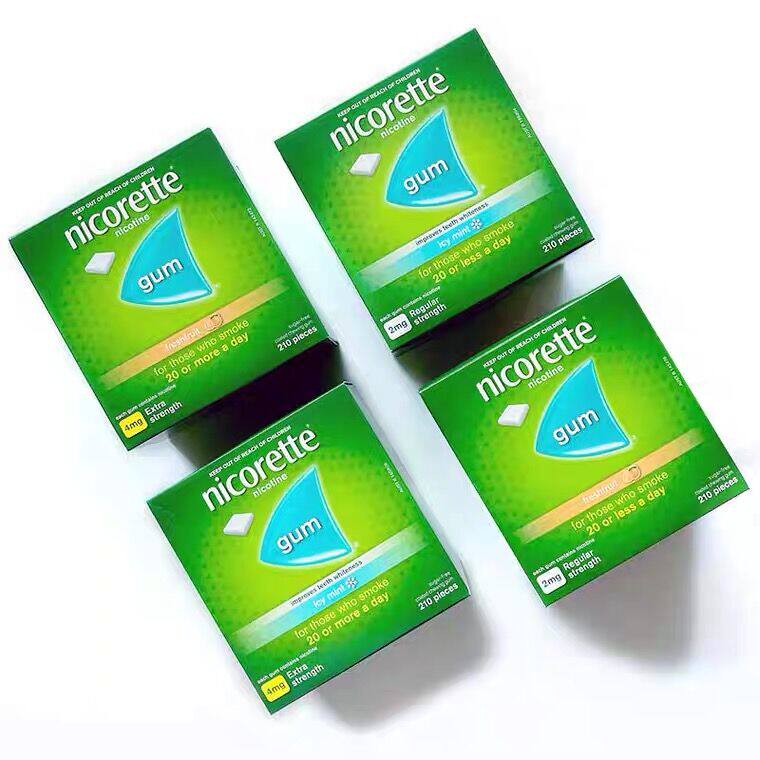 强生澳洲nicorette尼古丁戒烟口香糖戒烟神器2mg4mg薄荷味水果味
