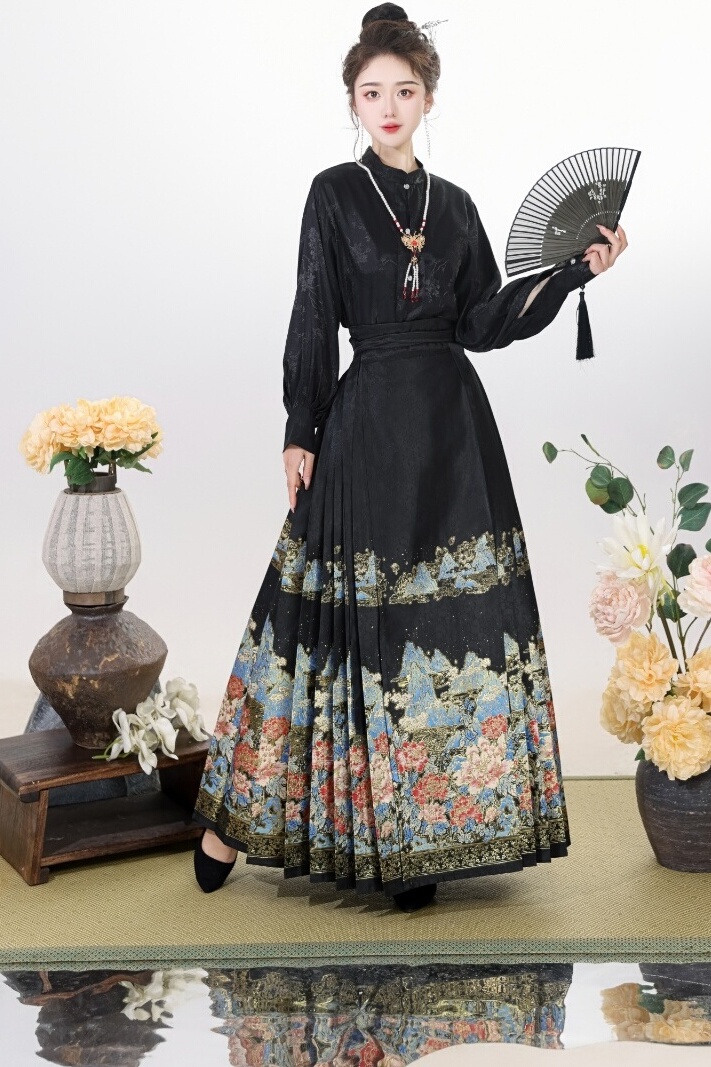 染芳华原创【锦绣山河】仿妆花织锦缎明制汉服马面裙日常通勤国风