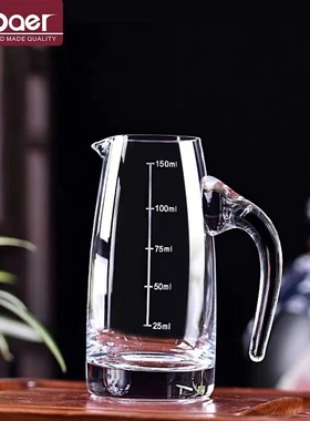 baer水晶分酒器白酒家用商用创意玻璃壶酒店专用刻度饭店用倒酒器