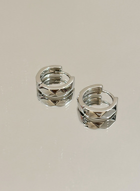 慕Ter马柏全同款菱形切面s925银耳钉