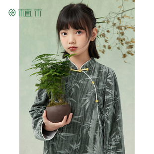 中大童衬衫 植木童装 上衣 春季 衬衫 新中式 女童衬衫