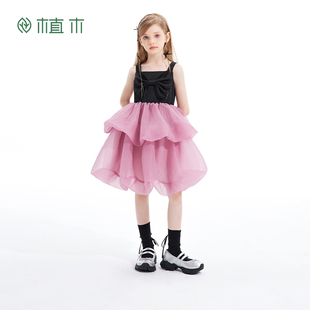 新款 中大童立体蝴蝶结公主裙儿童连衣裙 女童裙子2025夏季 植木童装