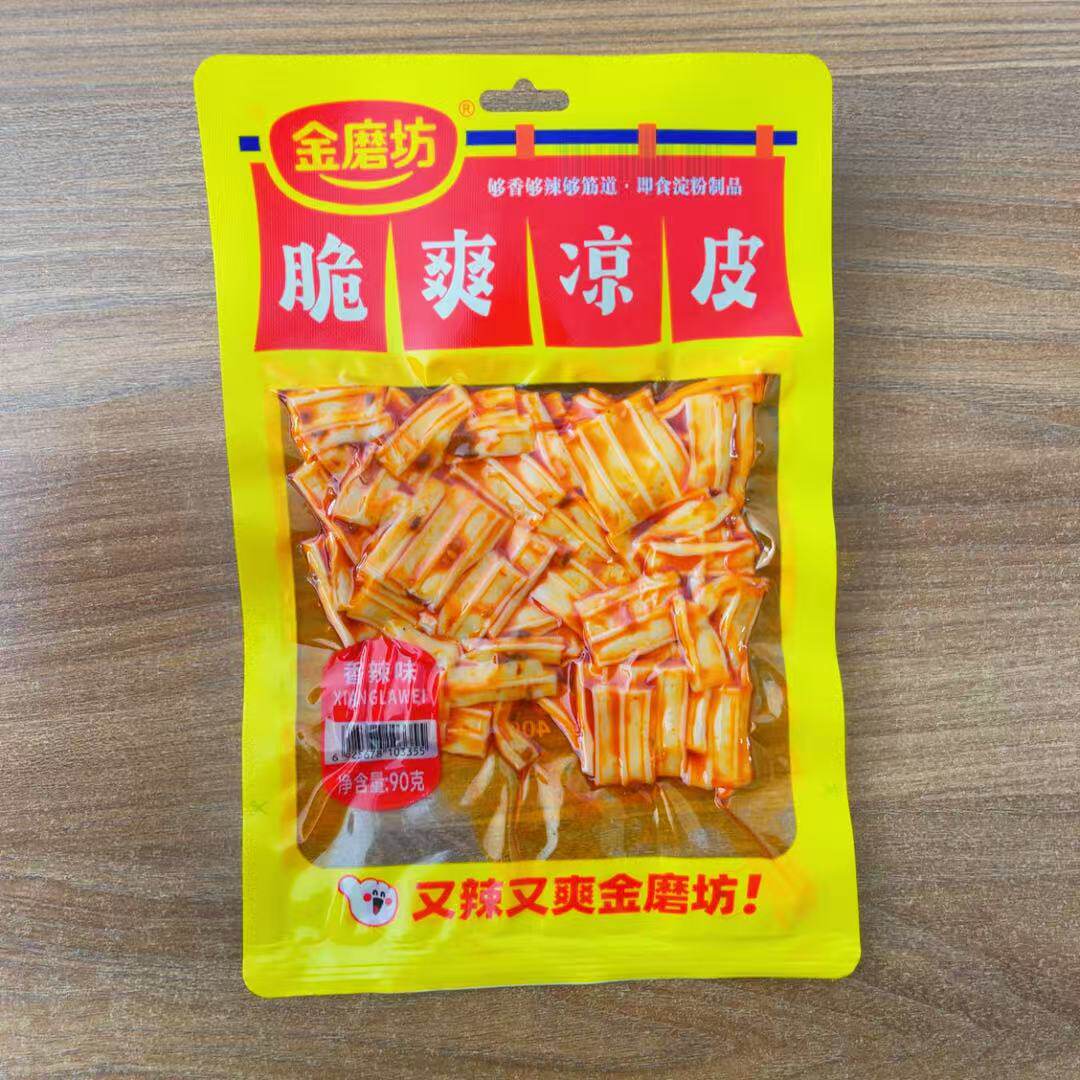 金磨坊脆爽凉皮90克香辣味老坛酸菜味辣爽脆爽凉皮淀粉制品小零食