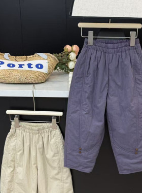 leomama童装女童加棉休闲裤2025冬季儿童夹棉裤子中大童宽松棉裤