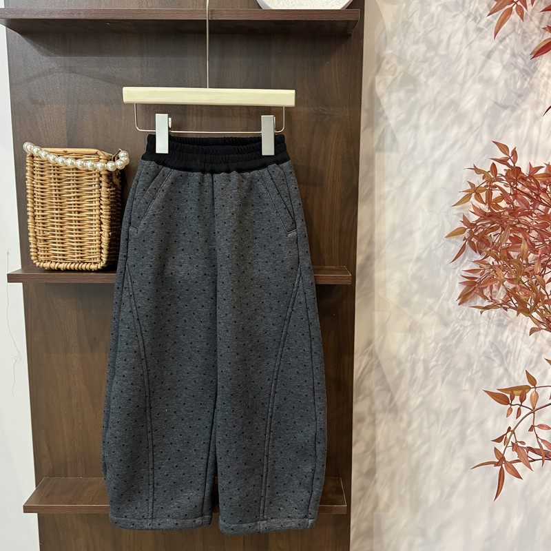 leomama女童25新款秋冬灰黑波点休闲裤加绒保暖显瘦女宝宝弯刀裤,童装/婴儿装/亲子装,裤子,淘宝优惠券,粉丝福利购,淘宝优惠卷