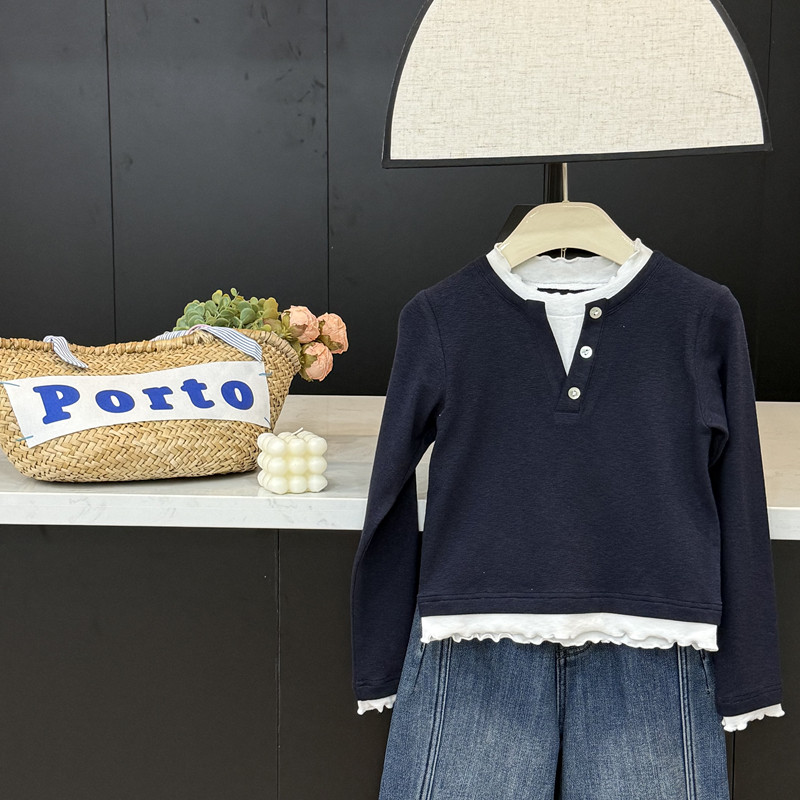 leomama童装女童长袖t恤2025秋季新款中大童假两件儿童上衣,童装/婴儿装/亲子装,T恤,淘宝优惠券,粉丝福利购,淘宝优惠卷