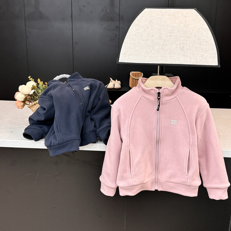 Leomama童装女童冬季立领保暖外套休闲百搭装拉链开衫上衣棉服