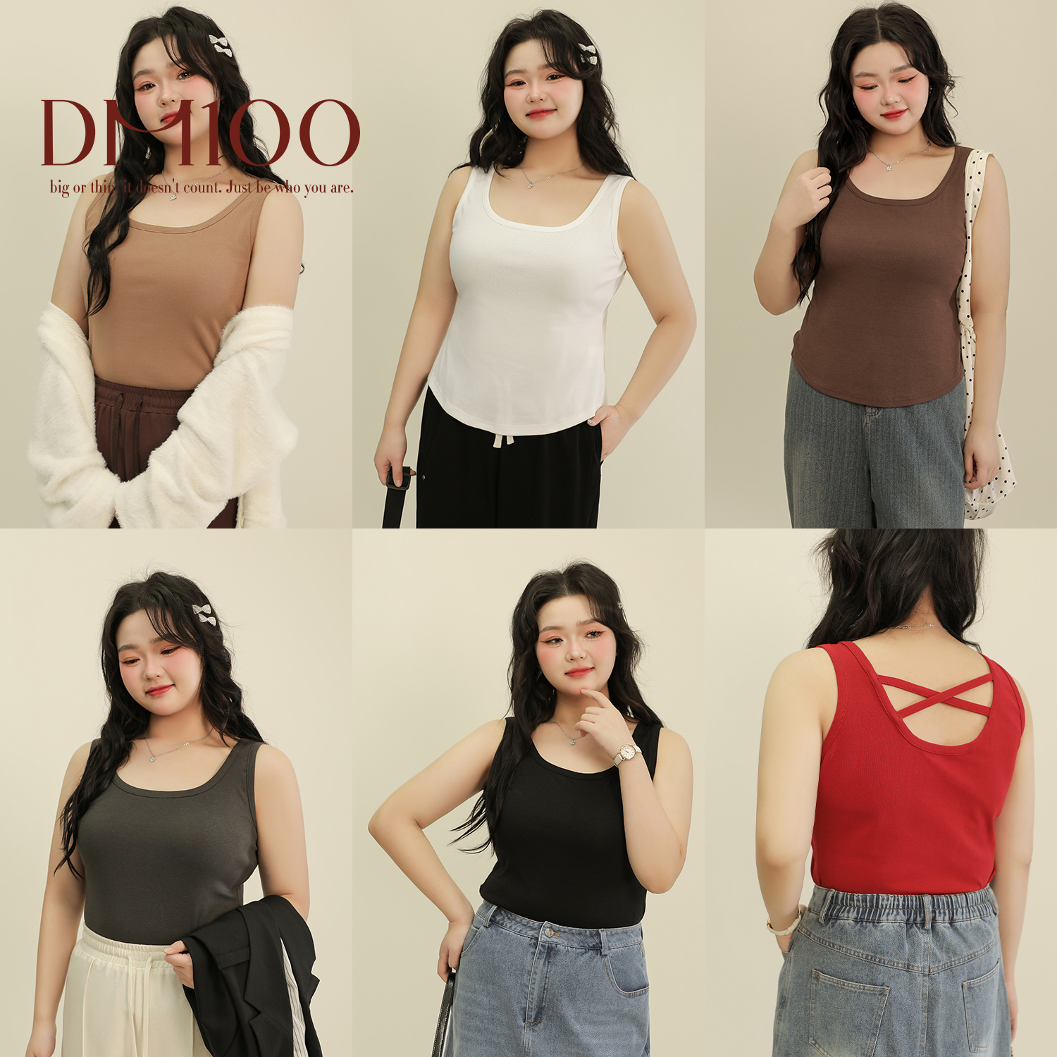 DM100大码百分百2025春季新款女装性感交叉U领吊带背修身内搭上衣