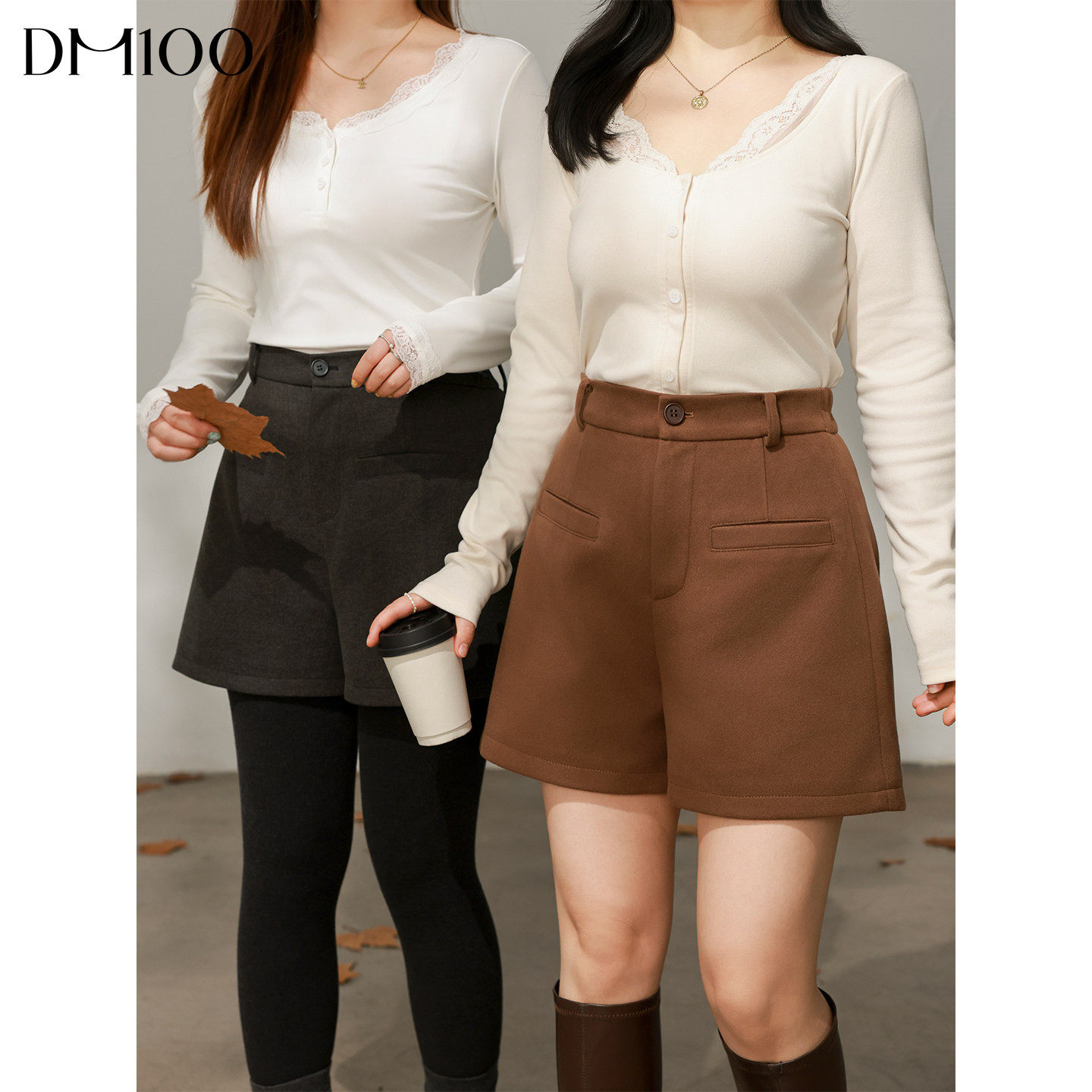 DM100大码百分百女装微胖mm冬季百搭休闲宽松A版毛呢短裤休闲裤,女装/女士精品,大码裤装,淘宝优惠券,粉丝福利购,淘宝优惠卷