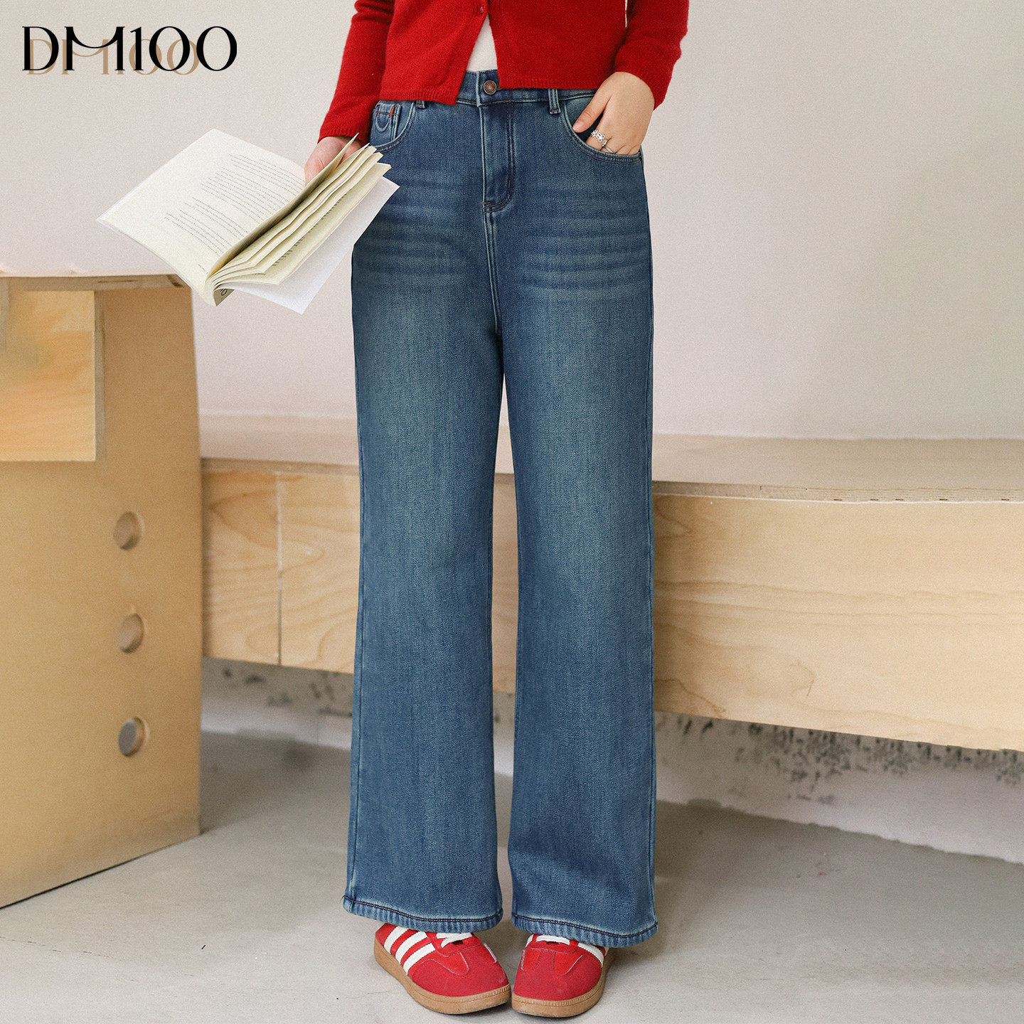 DM100大码百分百女装微胖mm冬季保暖加绒时尚百搭窄版直筒牛仔裤,女装/女士精品,大码裤装,淘宝优惠券,粉丝福利购,淘宝优惠卷
