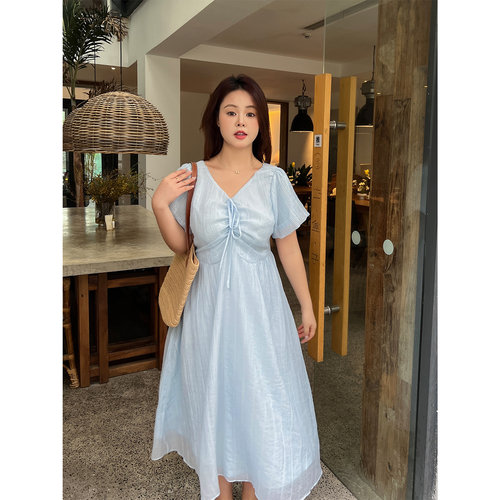 DM100大码女装新款显瘦连衣裙