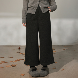 百搭舒适仿羊绒宽松阔腿休闲裤 微胖mm冬季 百分百女装 DM100大码