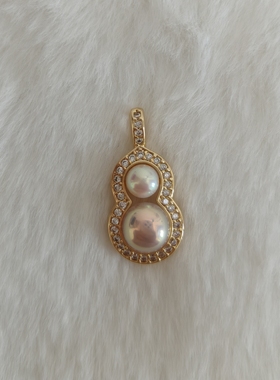 天然淡水珍珠吊坠轻奢小众设计感高级蝴蝶万能扣太阳花葫芦鱼尾