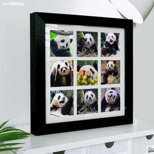 大熊猫福宝周边九宫格相框摆件送生日礼物照片小卡立牌桌面摆台
