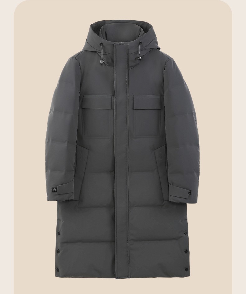 青年学生长款羽绒服特厚男冬季潮胖子肥佬宽松加肥加大码连帽外套