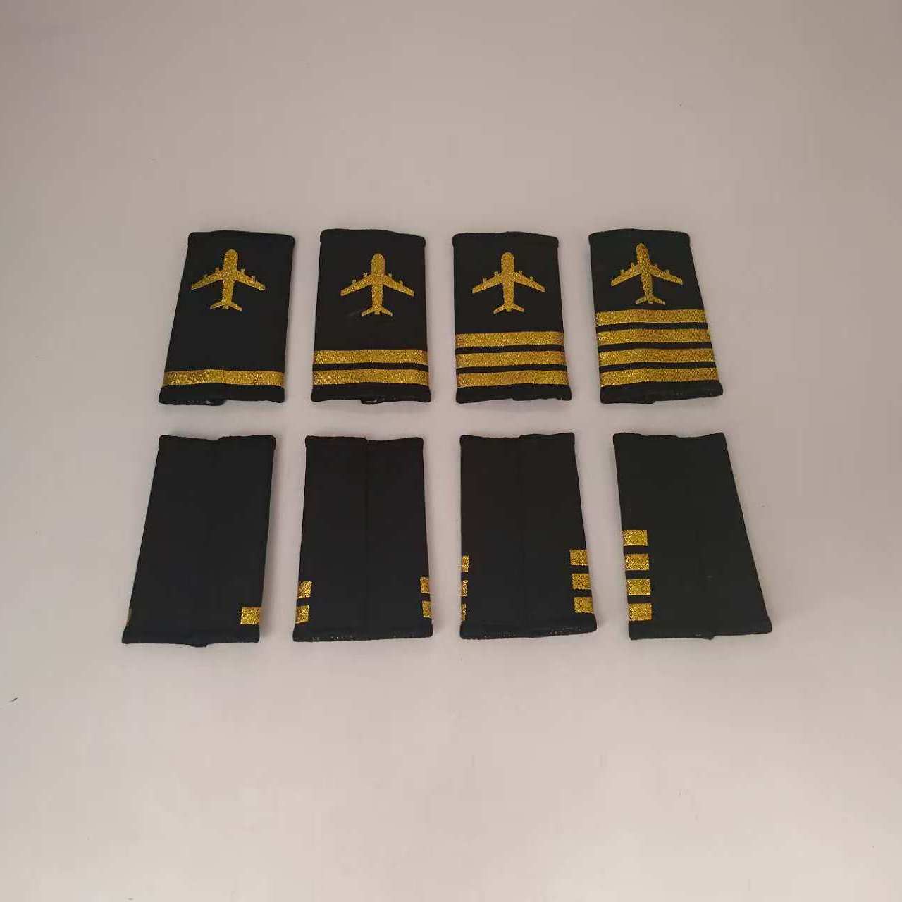 航空学员机长黑色金线套式软肩章