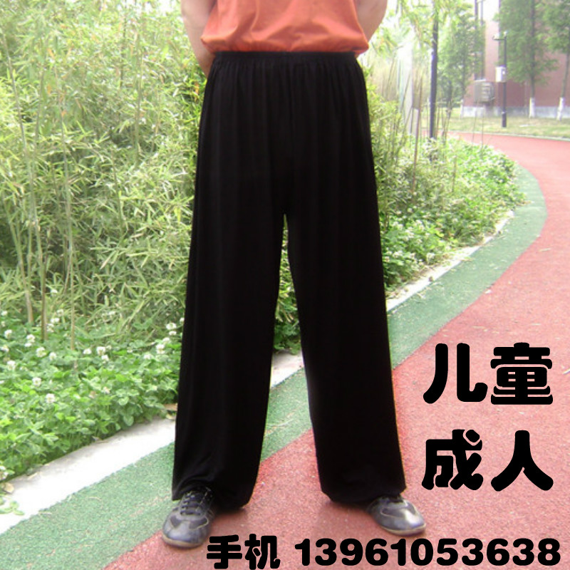 太极裤 夏冰丝莫代尔棉灯笼裤宽松大码男女儿童武术功夫裤练功裤