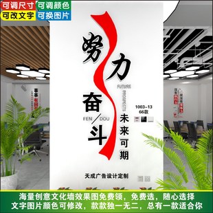 努力奋斗未来可期员工激励标语办公室励志激励标语企业文化墙设计