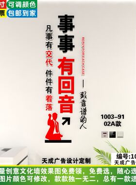 3D立体文化墙贴办公室励志标语