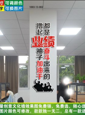 立体销售激励标语文化墙贴办公室装饰布置加油干业绩是奋斗出来的
