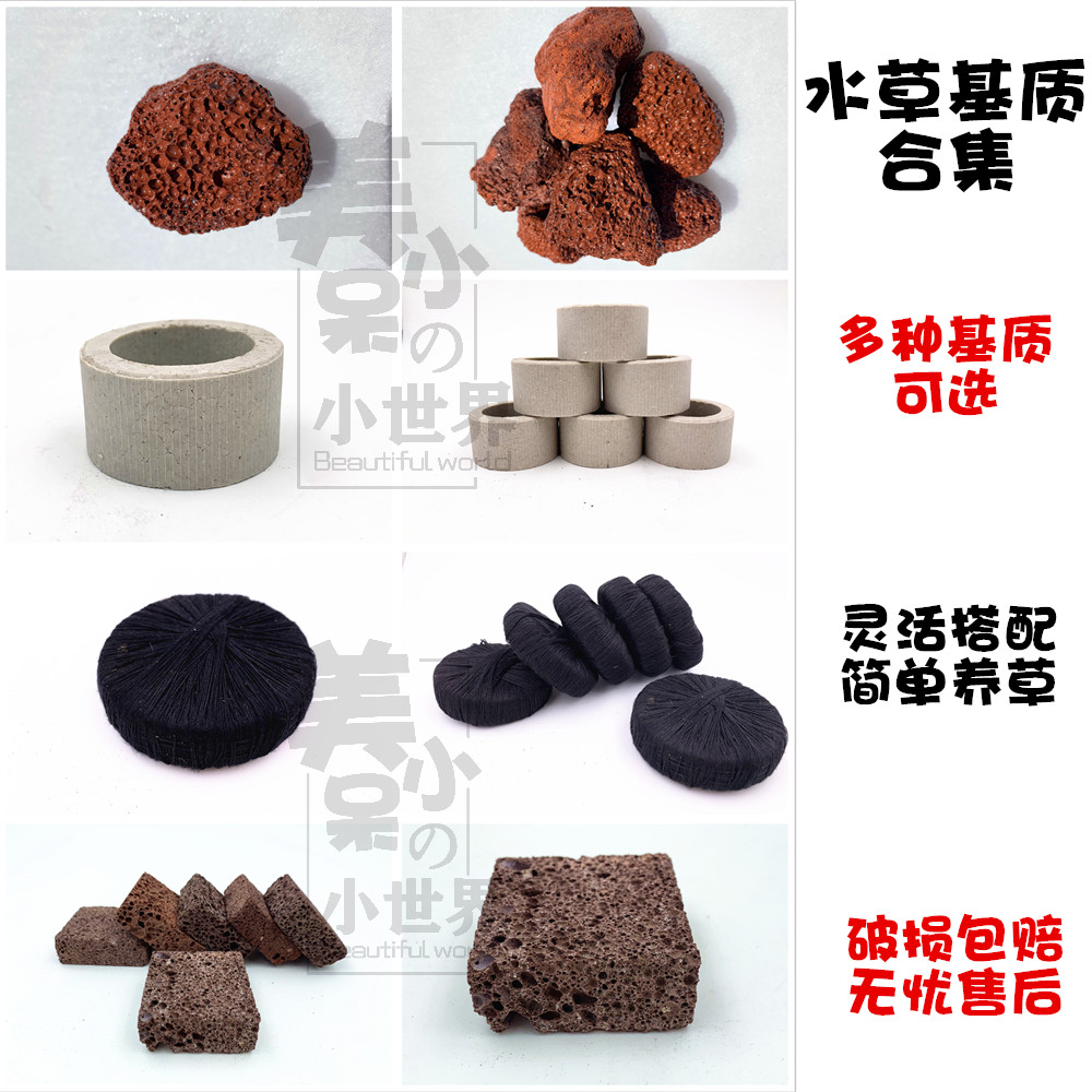 火山岩片陶瓷环懒人造景迷你水榕辣椒榕莫斯细叶铁阴性水草定植