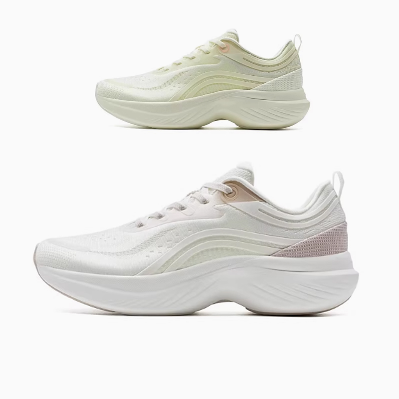 特步运动女休闲鞋2025夏新款网面透气软底厚底女鞋975218 110043