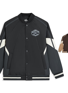 特步棒球服外套2025春季新款潮流时尚休闲棉夹克男975129 170203