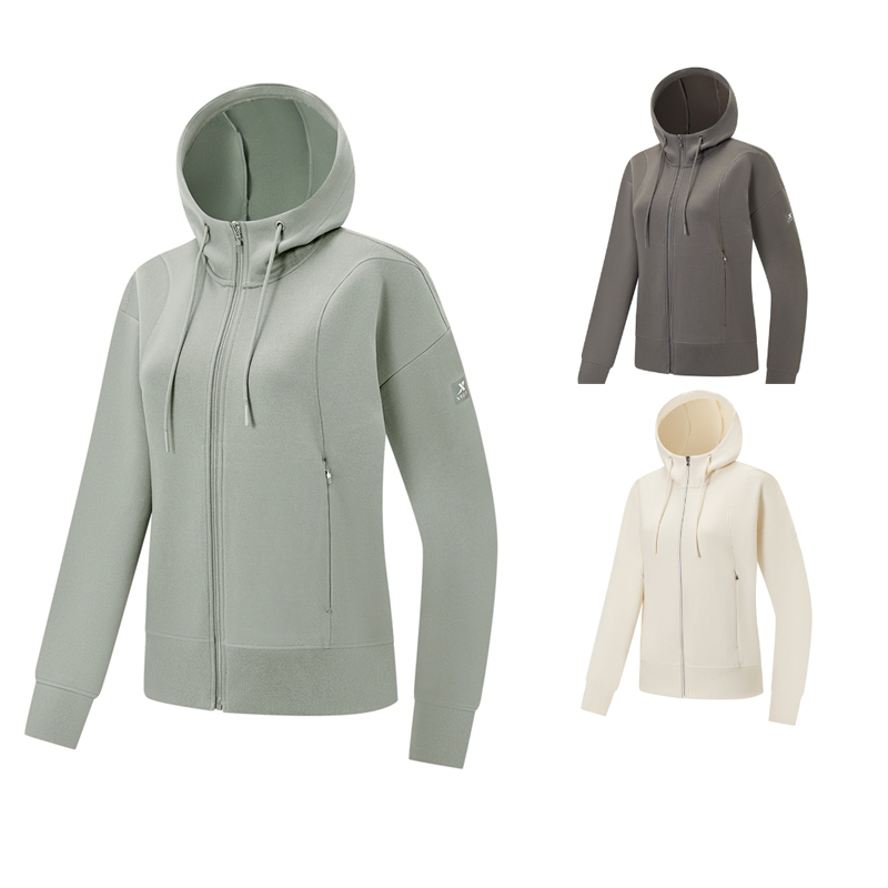 特步运动外套女款2025春季新款户外无缚轻行针织上衣975128940126