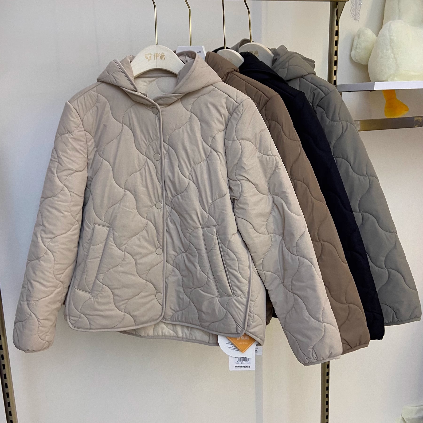 梦瑞丽5080秋冬新宽松百搭可脱卸连帽领小棉袄羊毛服休闲外套女士