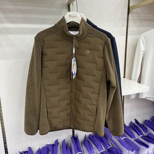 秋冬季男士立领轻暖羽绒服时尚拼接羽绒服拉链外套8803
