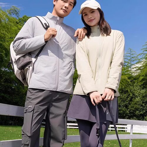  2546女2547男秋冬轻薄暖羊毛拉链立领长袖户外运动上衣外套夹克