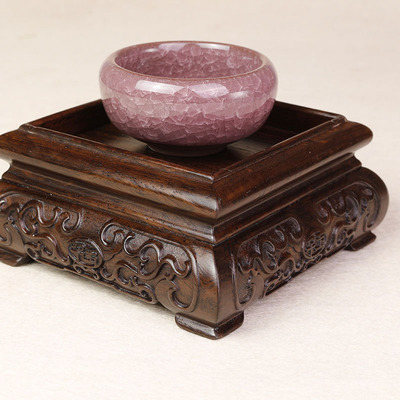 实木浮雕摆件底座原木玉器