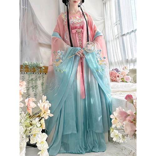 唐制汉服女春色几分重工刺绣春夏