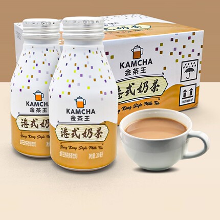 金茶王港式奶茶280ml/瓶装饮料香港风味丝袜原味奶茶王下午茶饮品