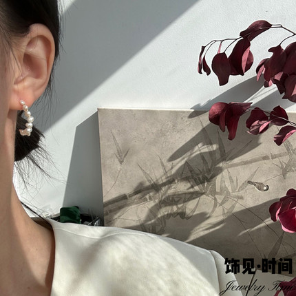 新款时尚耳环气质高级感耳圈几何圆球串珠女耳环耳饰耳钉