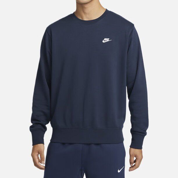 藏蓝色卫衣Nike耐克正品圆领上衣针织男子套头衫新款宽松运动外套