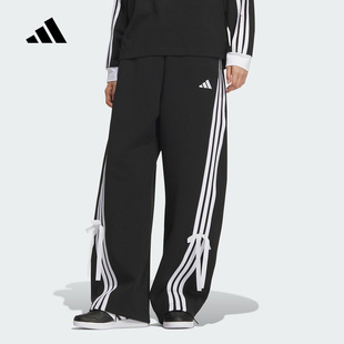 蝴蝶结宽松运动休闲女子针织长裤 KG3855 新款 adidas阿迪达斯秋季