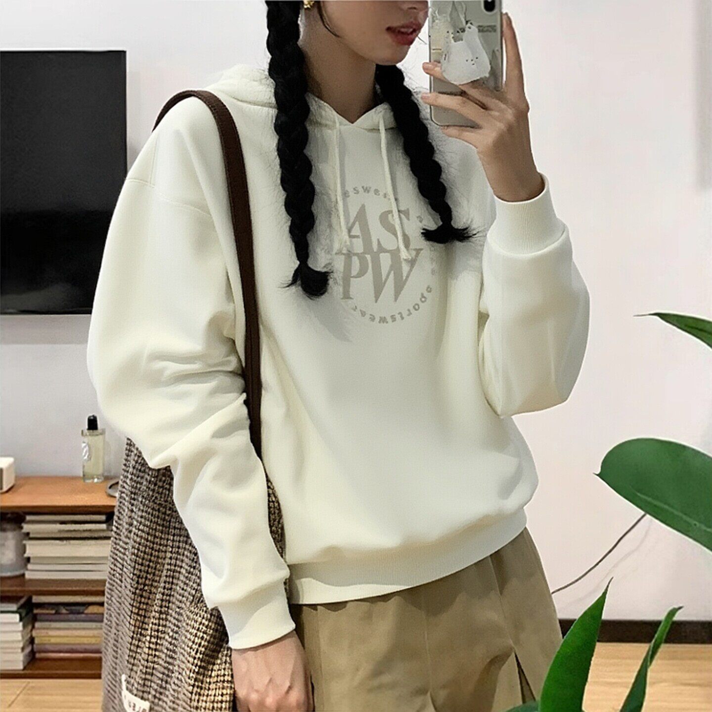 Adidas卫衣女秋季新款白