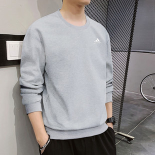 阿迪达斯灰色卫衣男款秋季新款运动长袖男士纯棉休闲外套IC9331