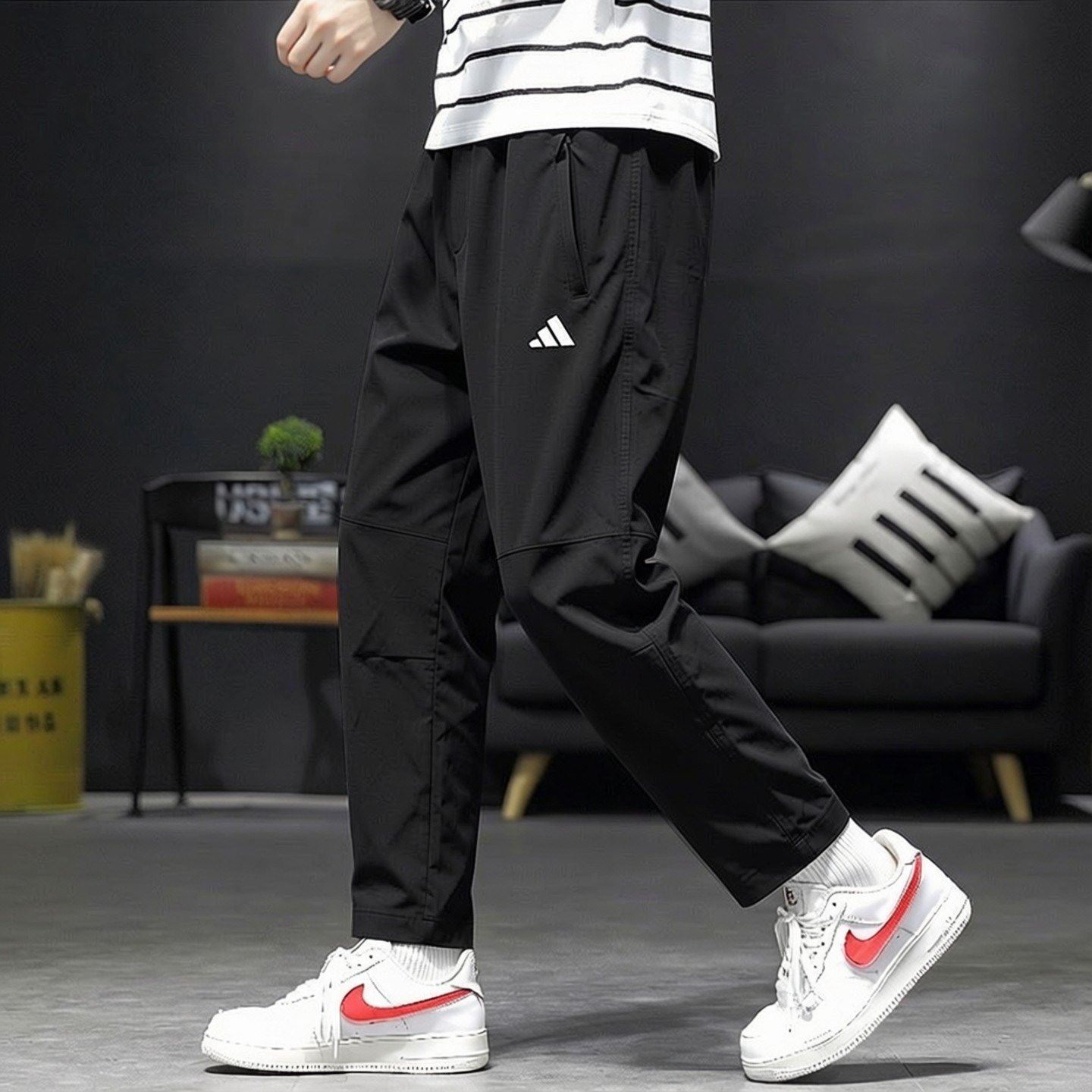 Adidas裤子男春季新款透