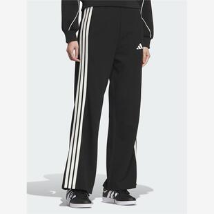 adidas阿迪达斯垂坠挺阔运动休闲裤三条纹针织长裤女秋新款KC0046